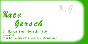 mate gersch business card